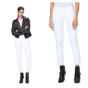 PAIGE Skyline Straight White Jeans